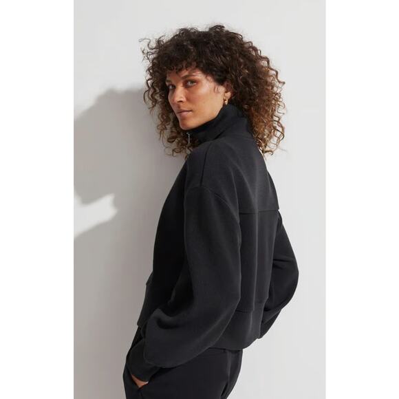 Varley Ramona Half Zip Sweatshirt Ribbed Black Size XXS - Picture 2 of 11